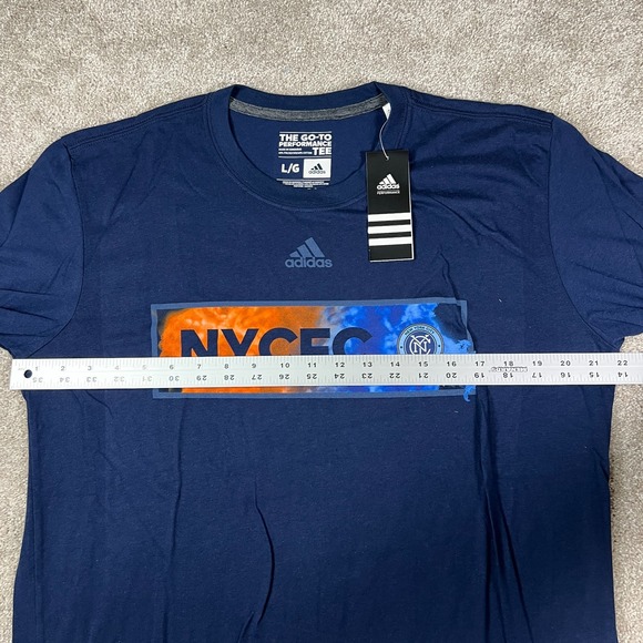 Adidas Mens Large Blue Crew Neck Pullover Long Sleeve NYCFC Performance Tee‎ NWT - Picture 7 of 8